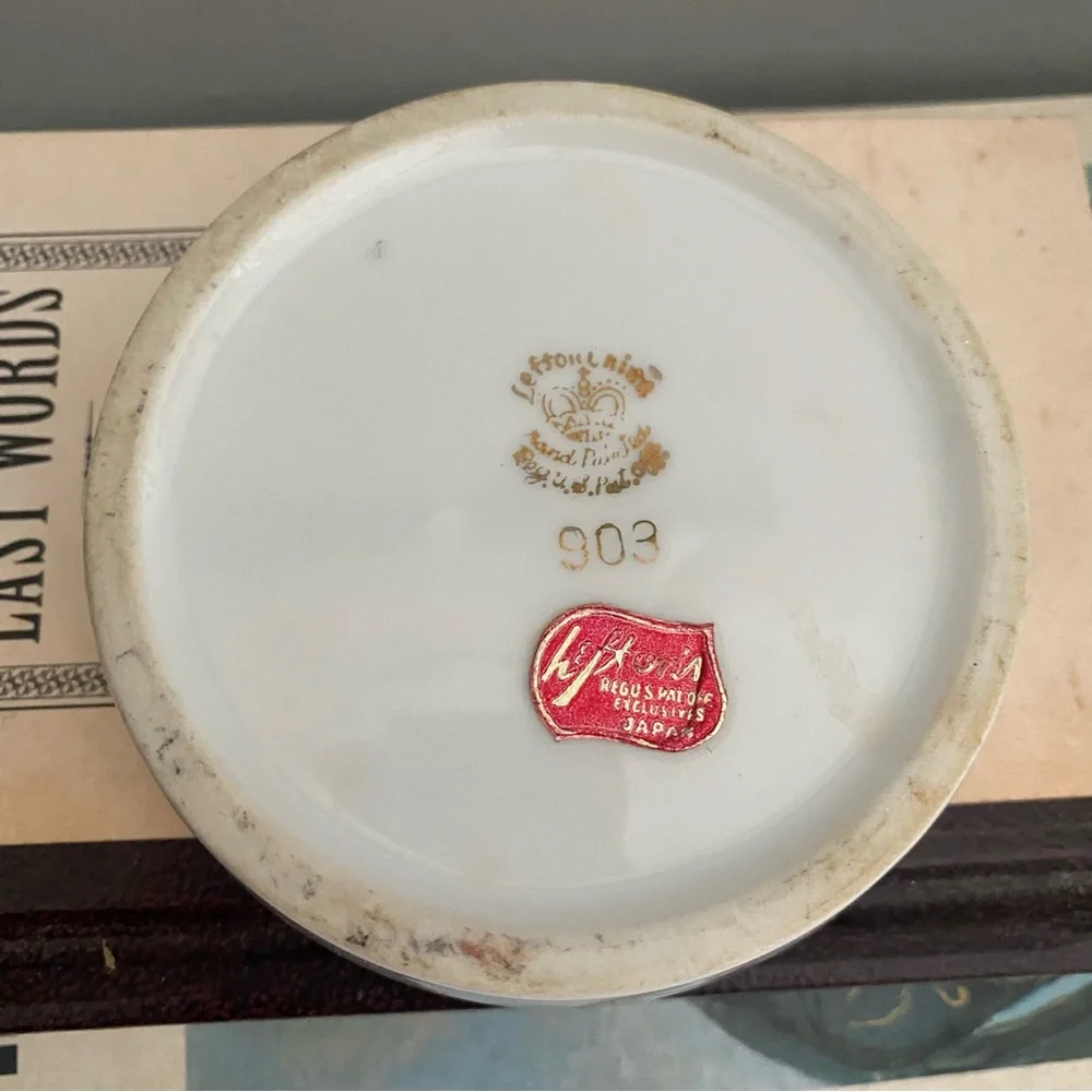 3 for $30 🌱 Lefton vintage porcelain 5 compartment lipstick holder Japan floral